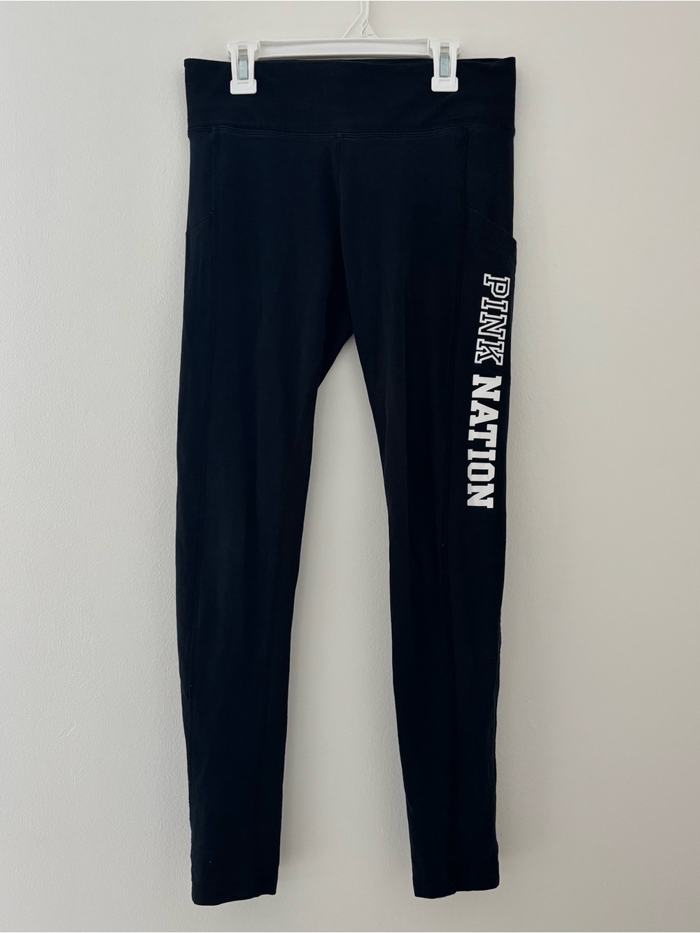 Victoria's Secret black yoga pants/leggings with white logo